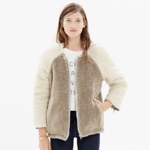 Madewell Cream/Tan Reversible Bomber Jacket Small